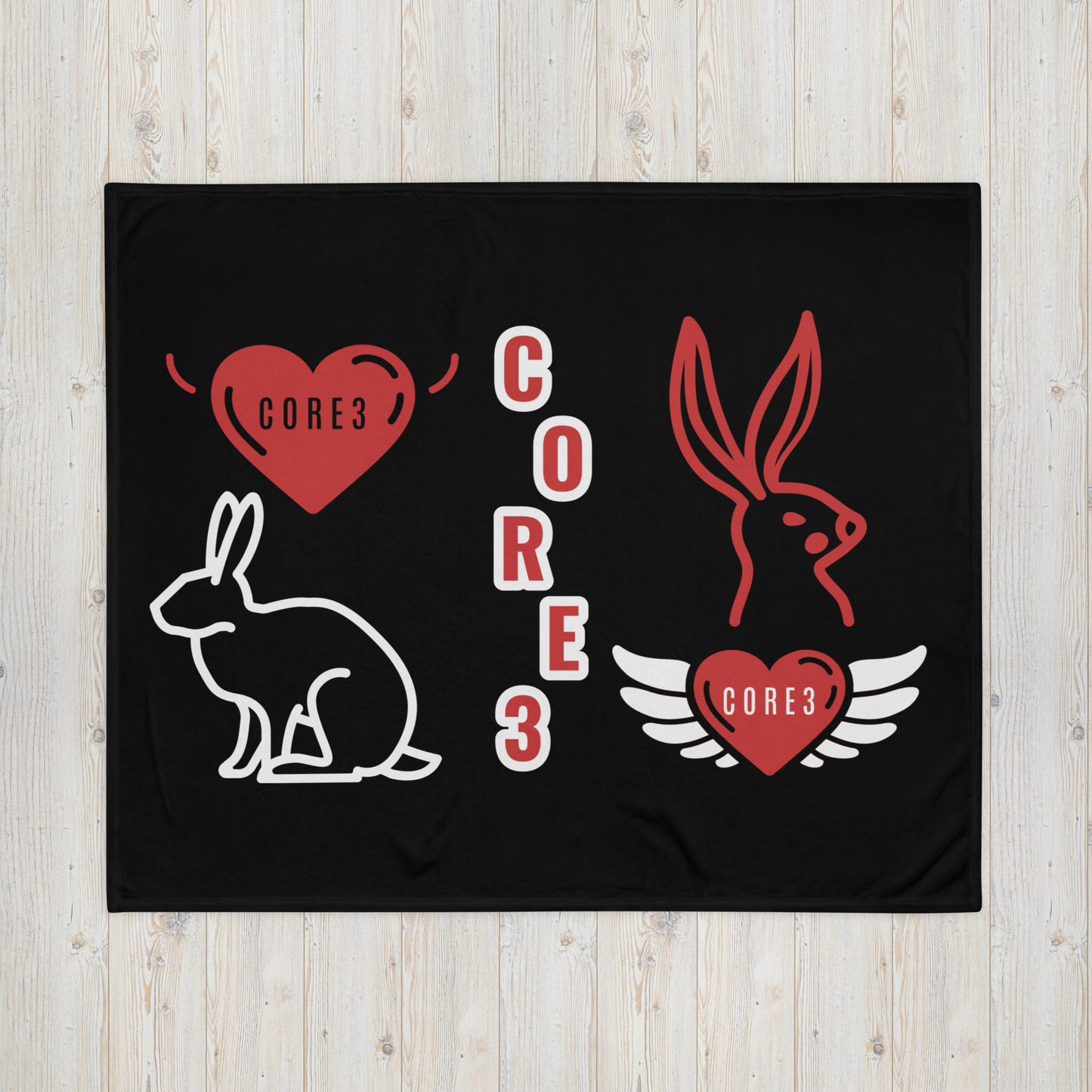 CORE3 Rabbit&デビル エンジェル ブランケット ブラック
