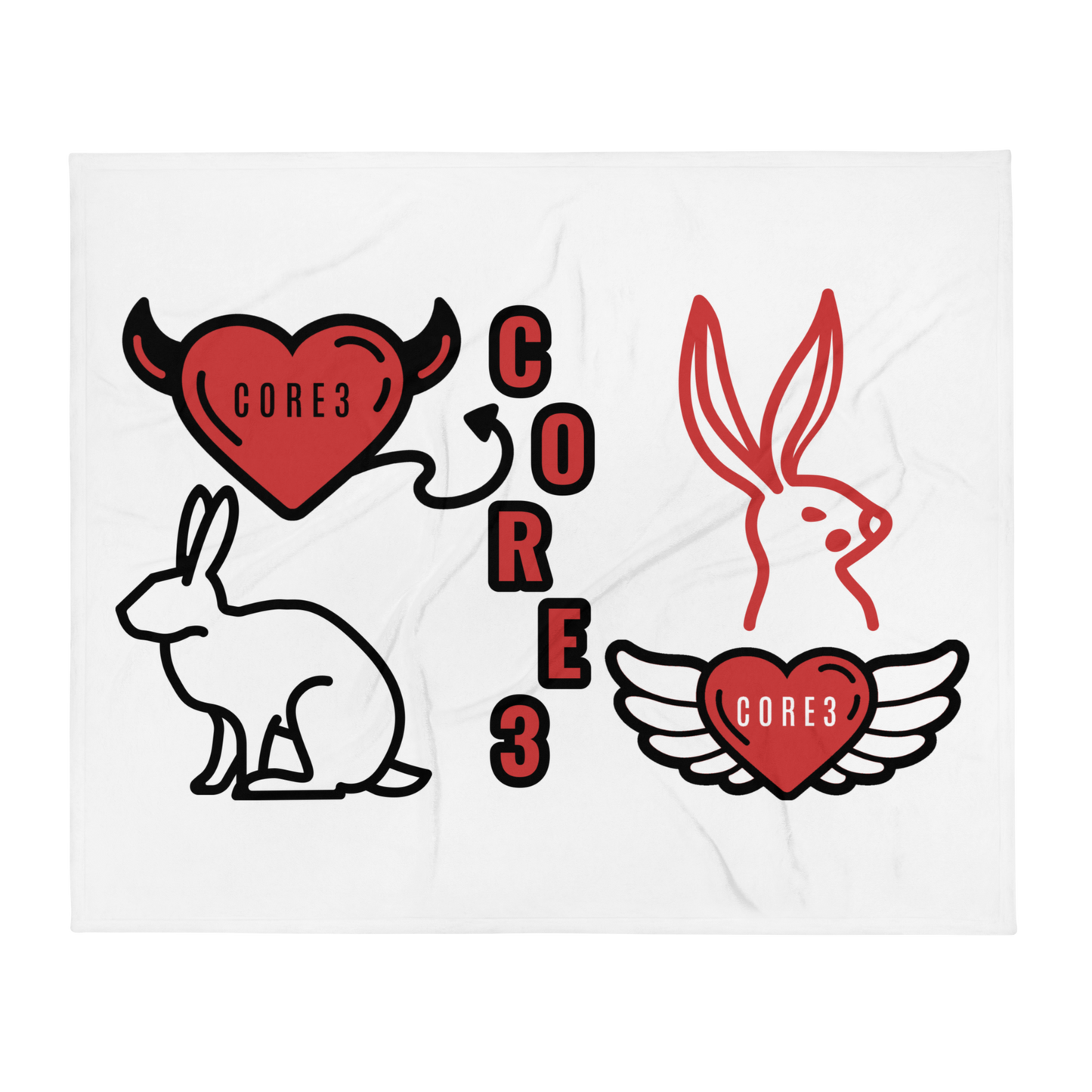 CORE3 Rabbit&デビル エンジェルブランケット ホワイト