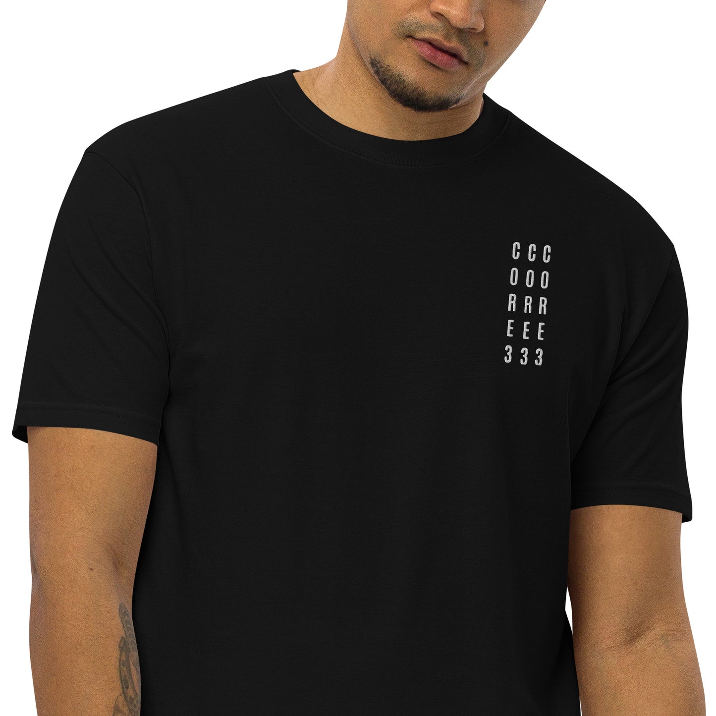 CORE3 3本ストライプ プレミアム Tシャツ ブラック