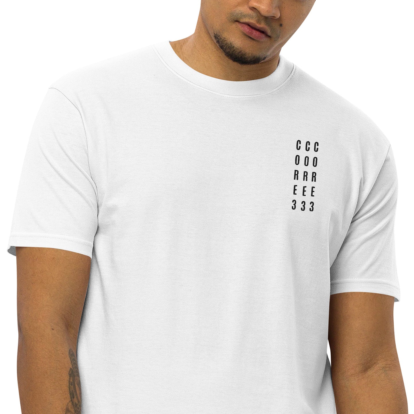 CORE3 3本ストライプ プレミアムTシャツ ホワイト