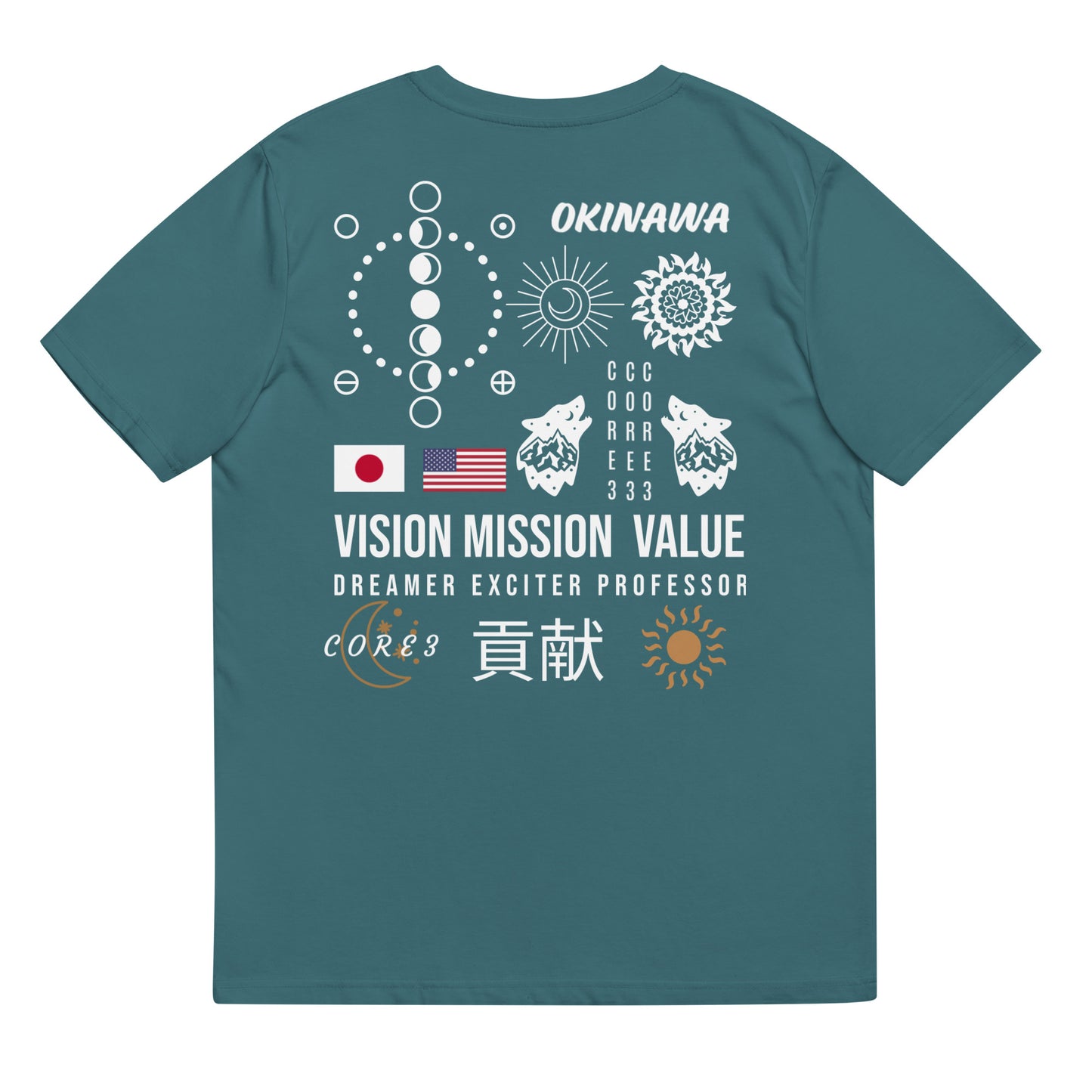 CORE3刺繍&バックプリントTグリーン