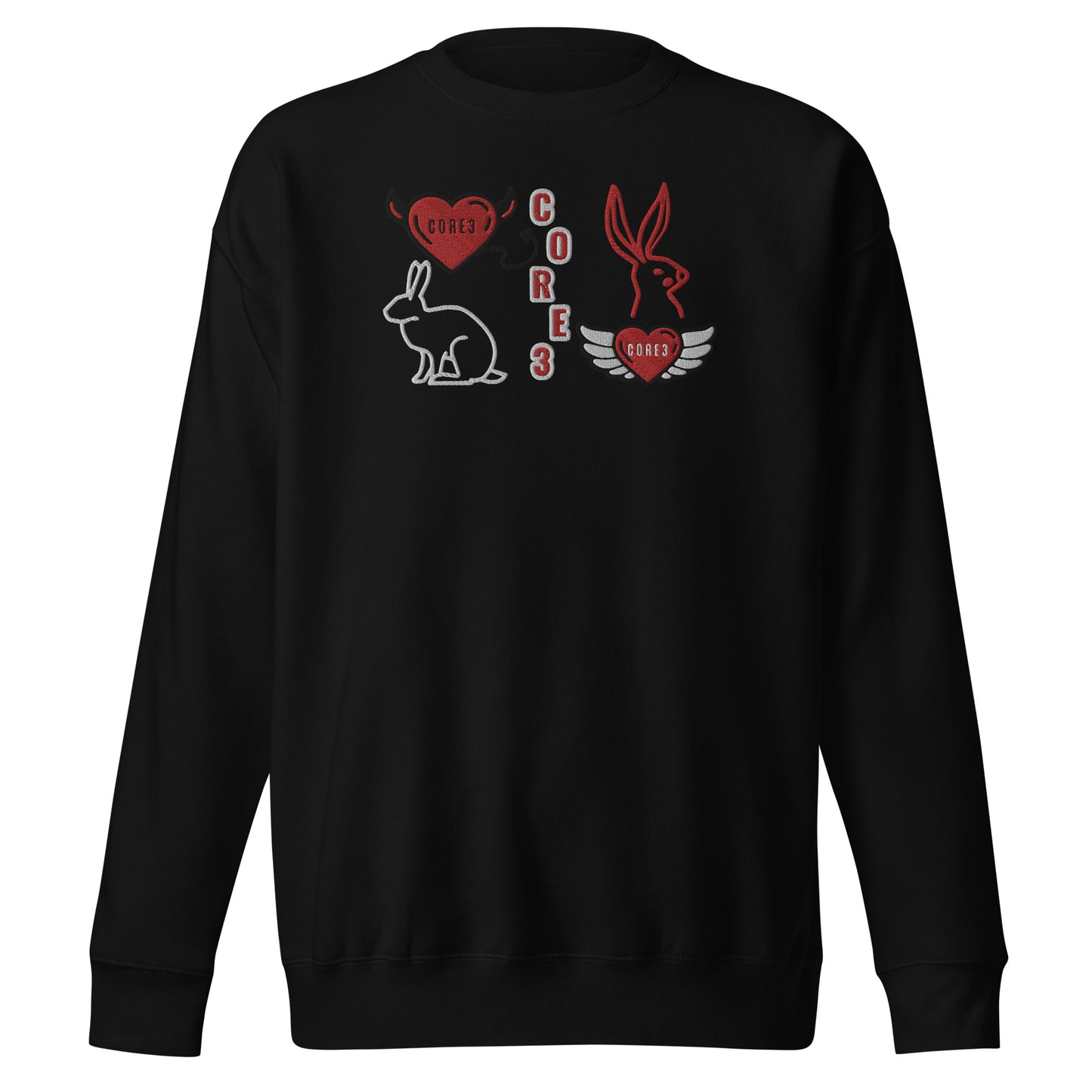 CORE3 Rabbit&デビル エンジェル スウェット ブラック