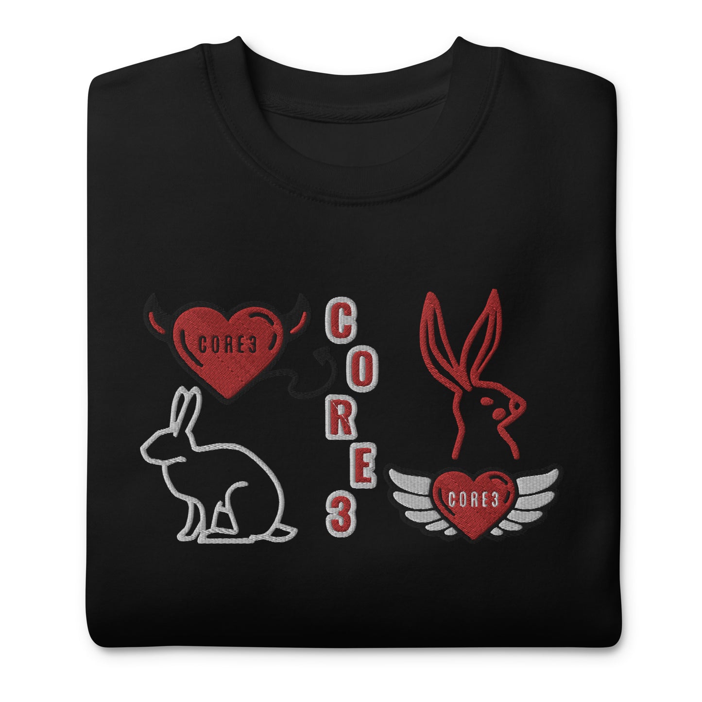 CORE3 Rabbit&デビル エンジェル スウェット ブラック