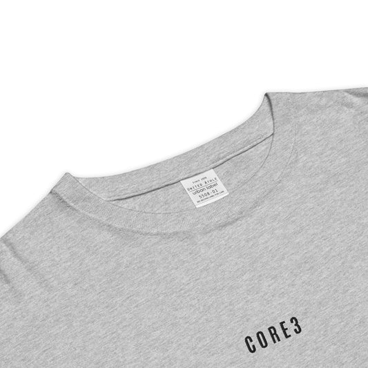 CORE3 ユニセックス ビッグシルエット Tシャツ グレー